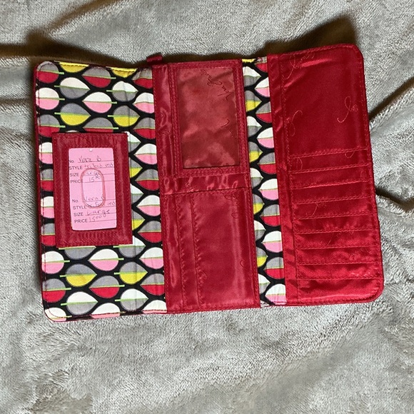 Vera Bradley Quilted Red Wallet with Gold Plaque - Picture 3 of 4